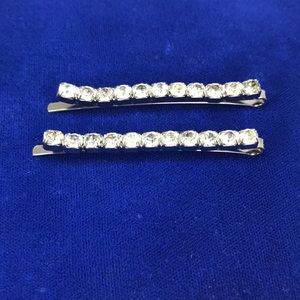Vintage 80's Rhinestone Barrettes / Bobby-Pins